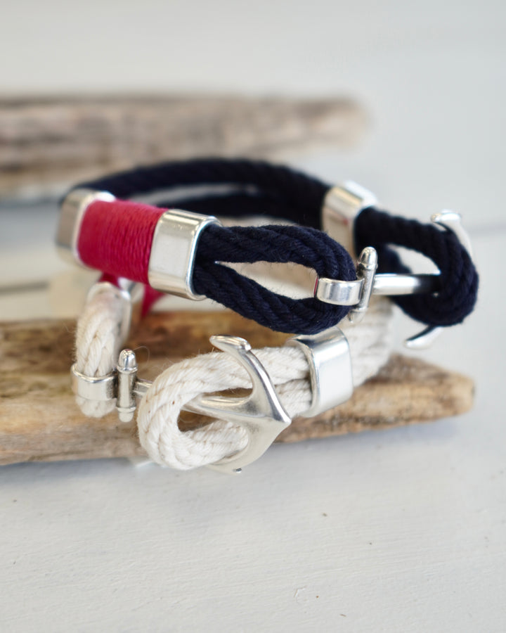 Waverly Bracelet- Navy/Pink/Silver