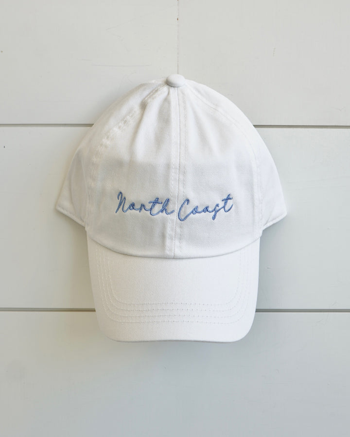 North Coast Script Baseball Hat- White