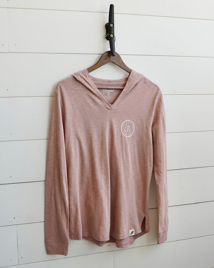 Women’s Lightweight Hooded Long Sleeve- Rose