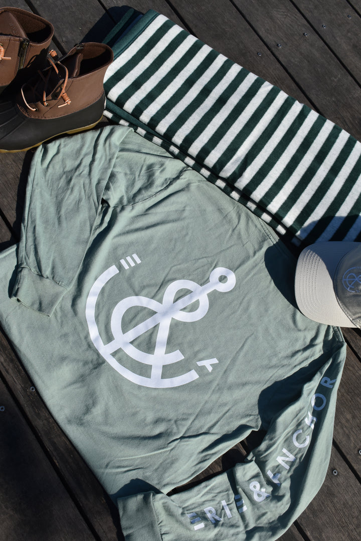 Signature Anchor Long Sleeve Tee-Seagrass