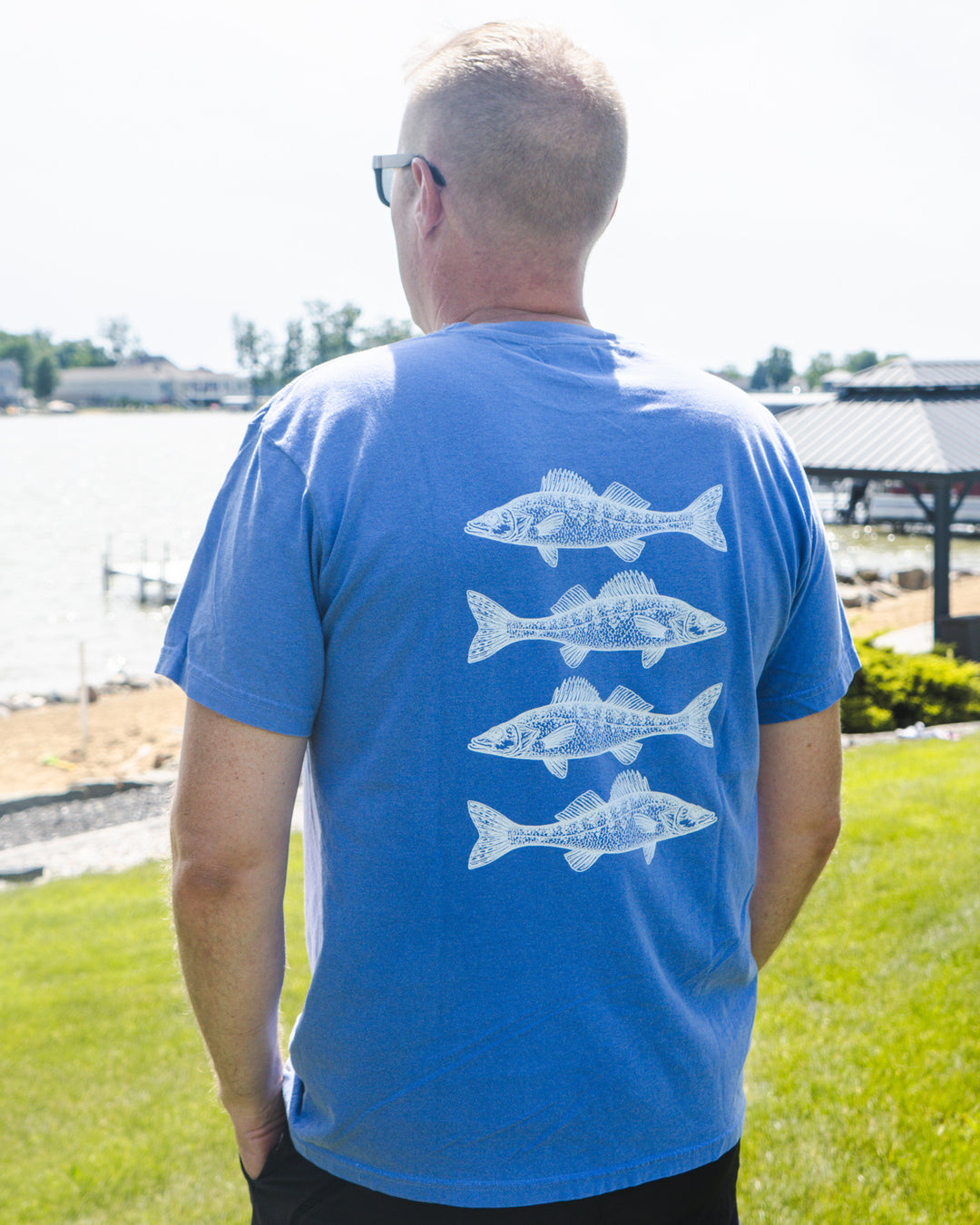 Unisex Fish Short Sleeve- Washed Royal