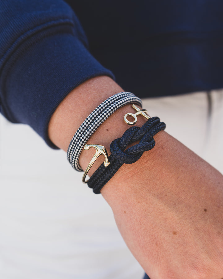 L&L Newport Square Knot Bracelet-Navy/gold