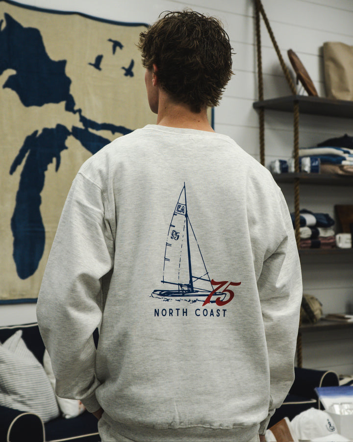 Unisex Vintage Sailboat Crewneck- Heathered Oat
