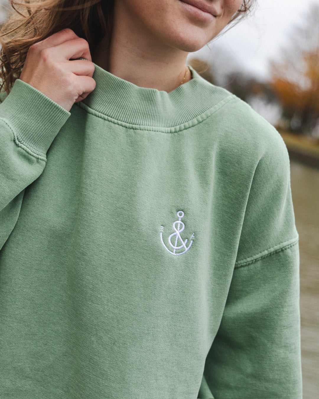 Women’s Anchor Mockneck Crew-Mint