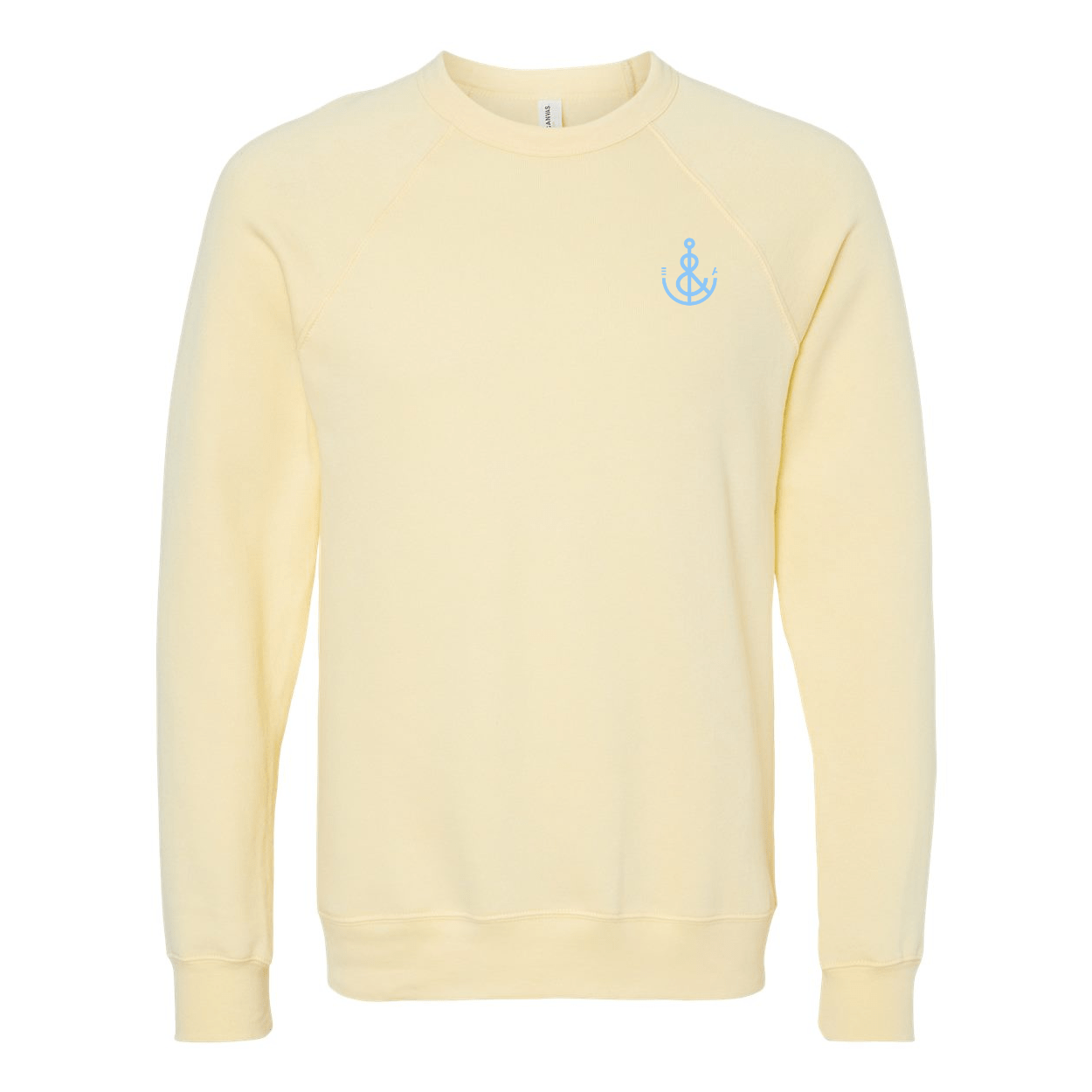 Unisex Embroidered Anchor Crewneck- Pale Yellow