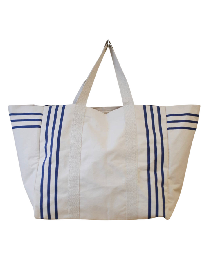 XL Canvas Tote - Natural/Navy