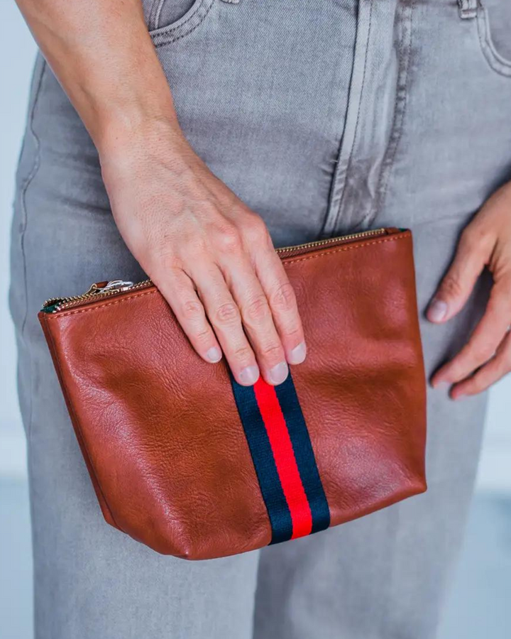Nautical Leather Zipper Pouch