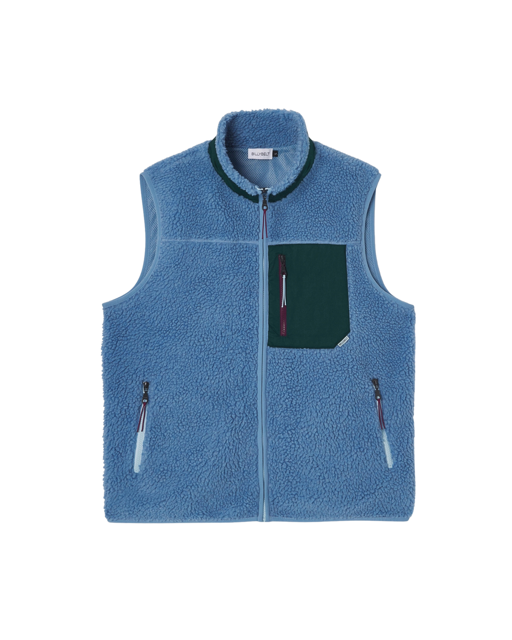 Unisex Full-Zip Sherpa Vest- Blue - Erie and Anchor