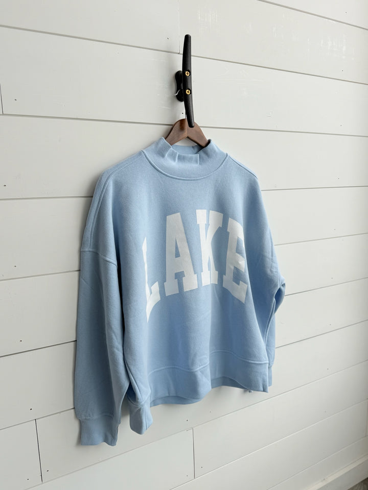 Women’s LAKE Mockneck Crew-Light Blue - Erie and Anchor
