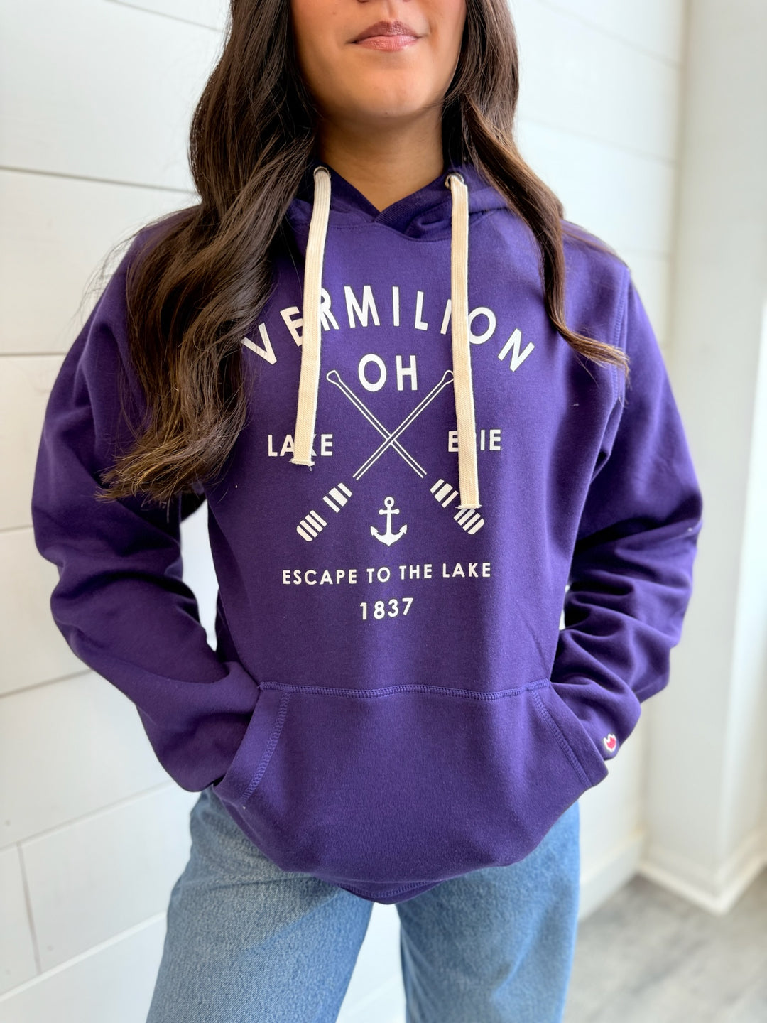 Unisex Vermilion Oar Hoodie - Purple - Erie and Anchor