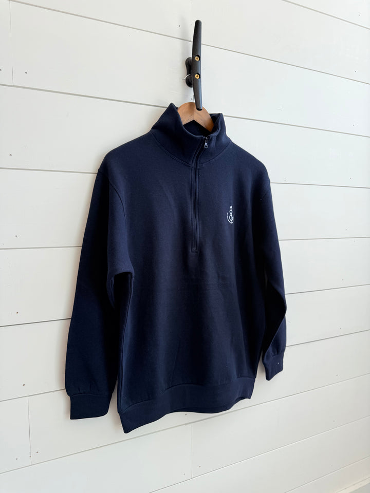 Unisex Anchor 1/4 Zip Pullover - Navy