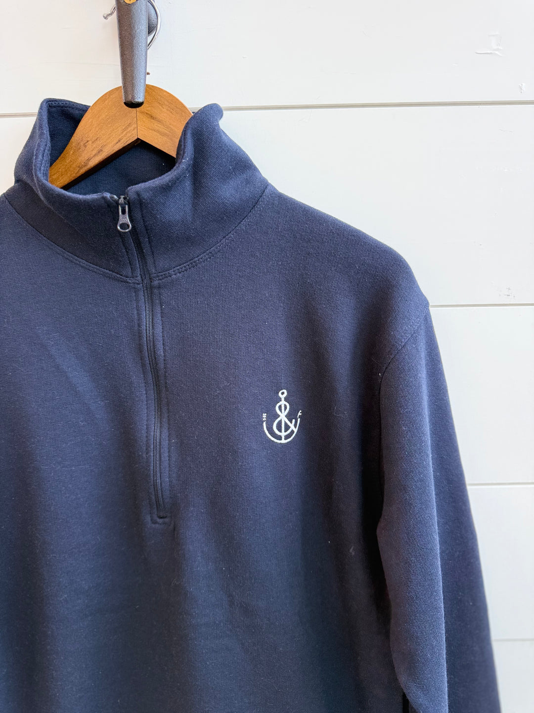 Unisex Anchor 1/4 Zip Pullover - Navy