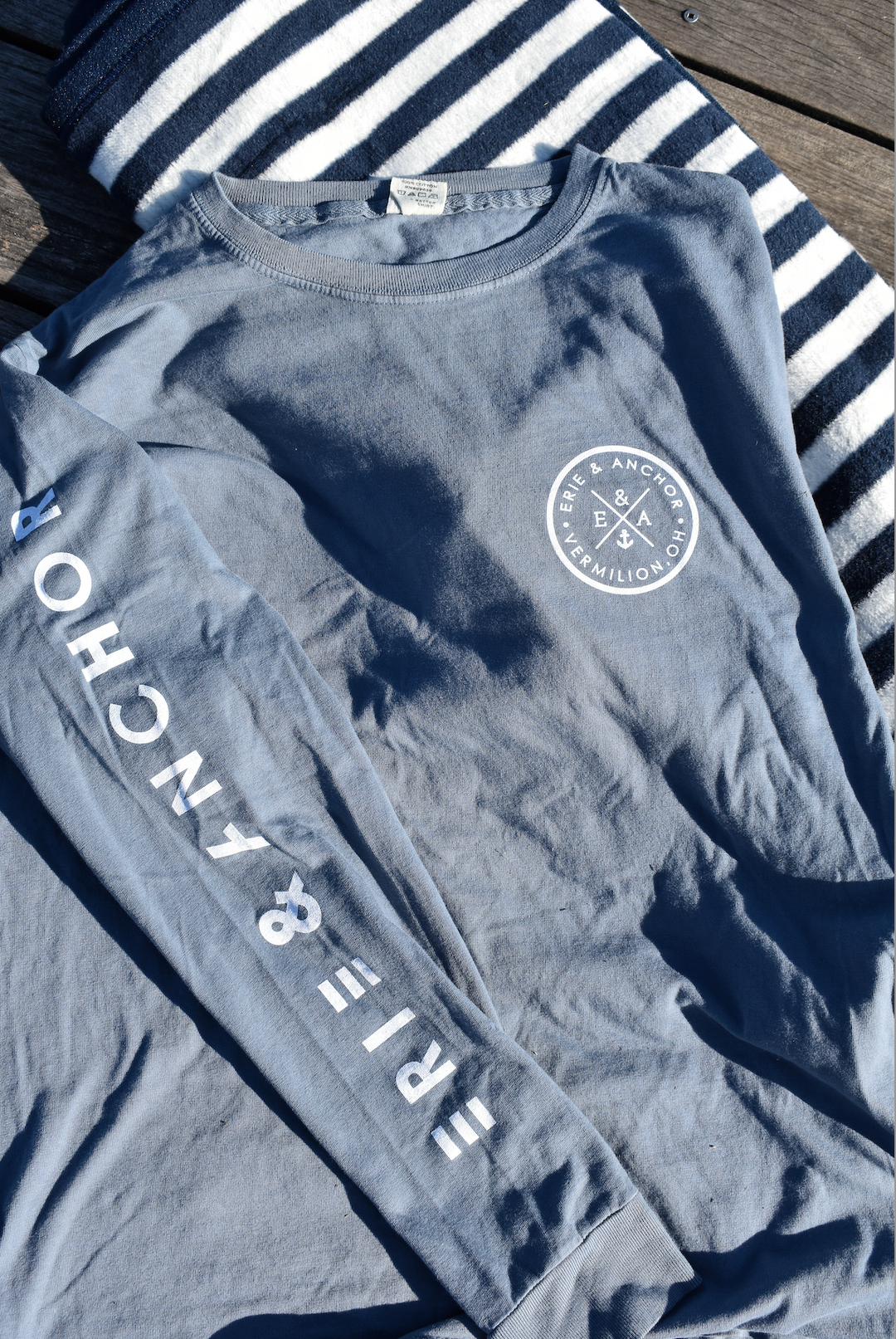 Signature Anchor Long Sleeve Tee-Denim