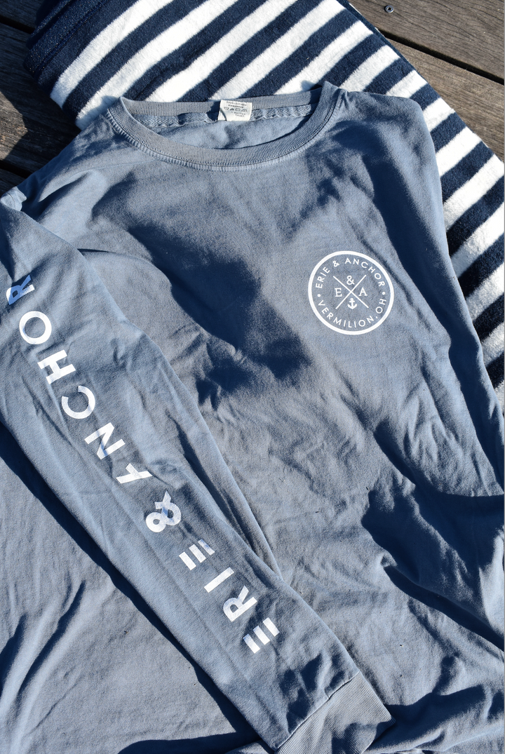 Signature Anchor Long Sleeve Tee-Denim