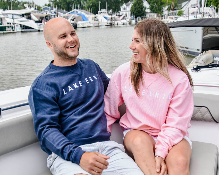 Unisex Lake Erie Ribbed Crew - Navy