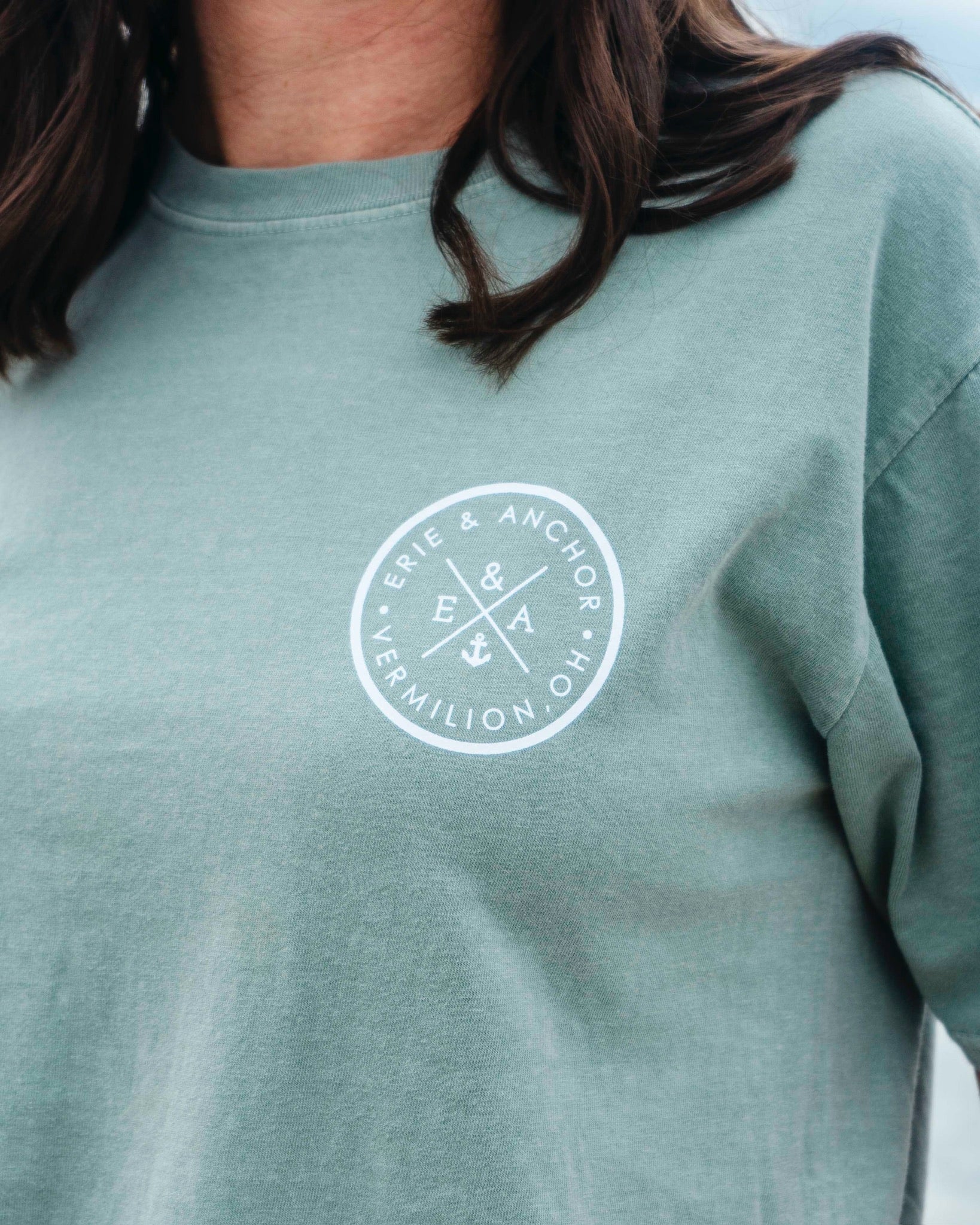 Unisex Signature Anchor Short Sleeve Tee- Sage