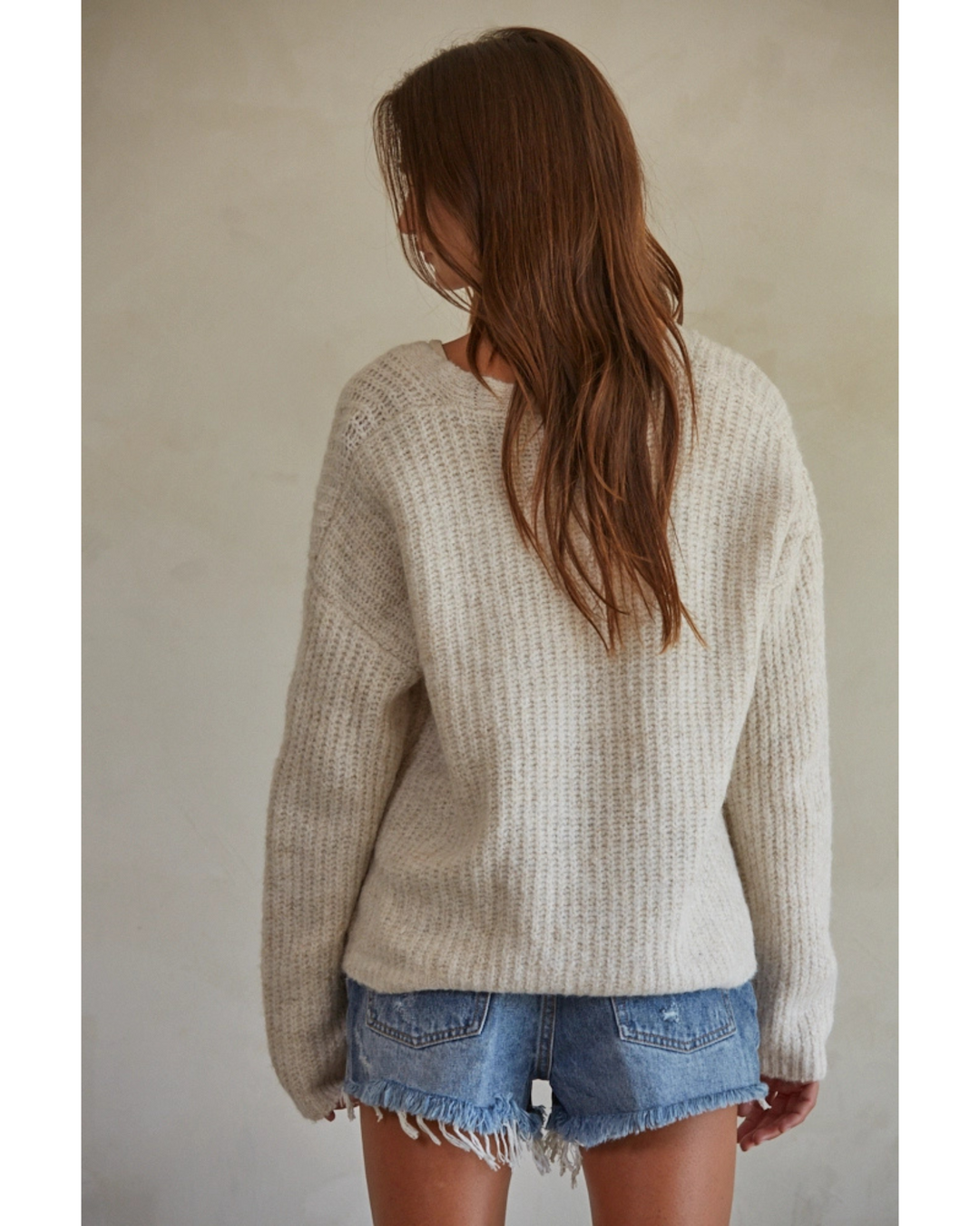 Women's Knit Mohair Cardigan- Oatmeal