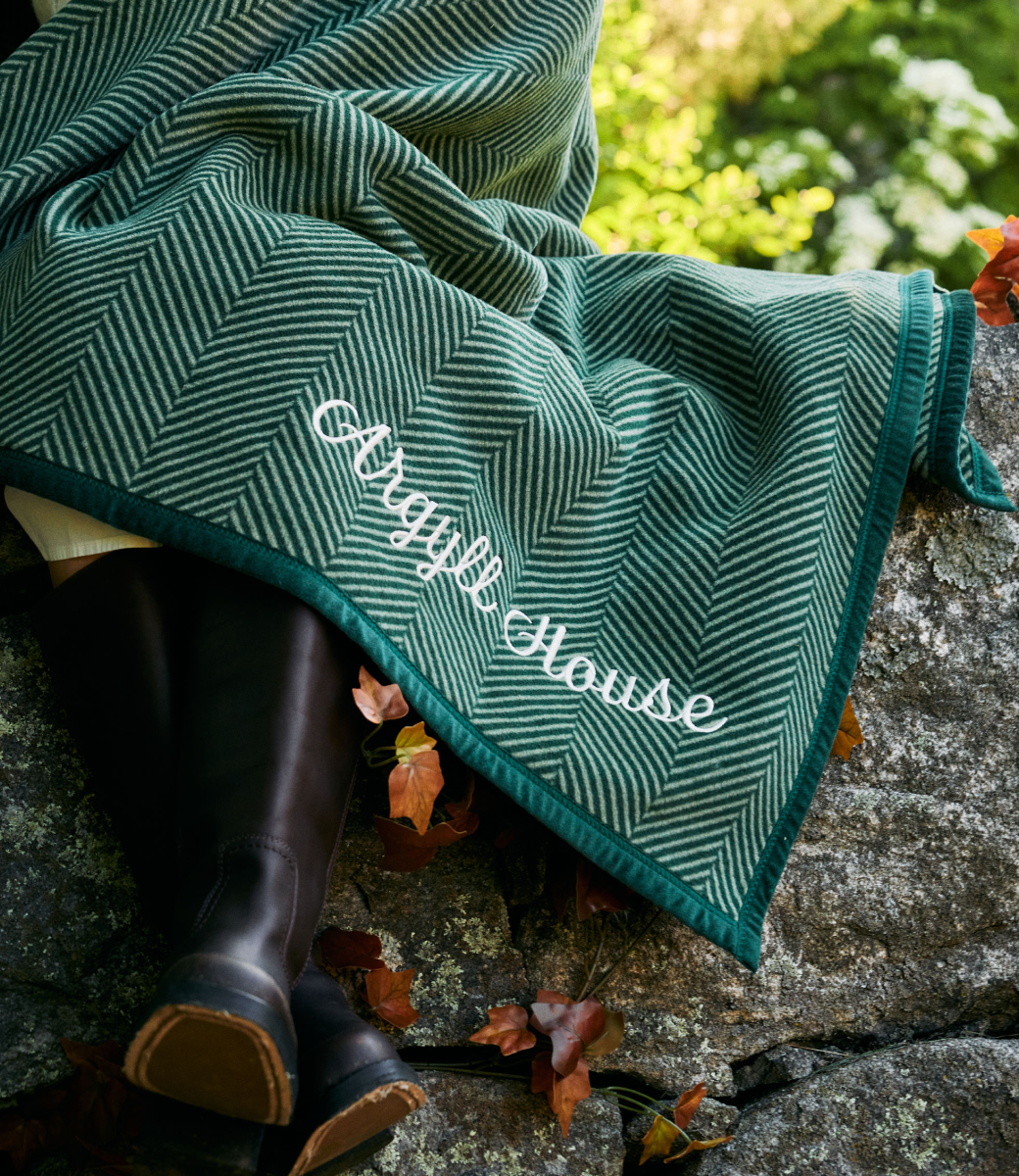 Chappywrap Blanket- Herringbone Forest Green