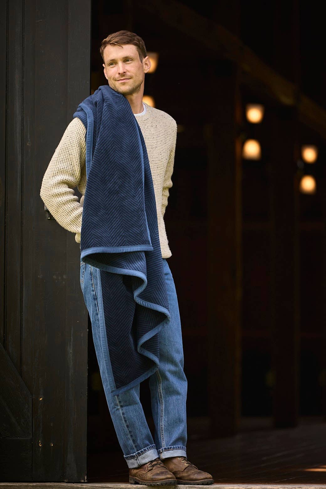 Chappywrap Blanket: Harborview Herringbone Deep Sea