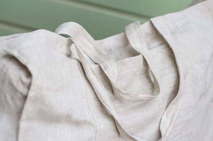 Linen Beach Bag with Pocket