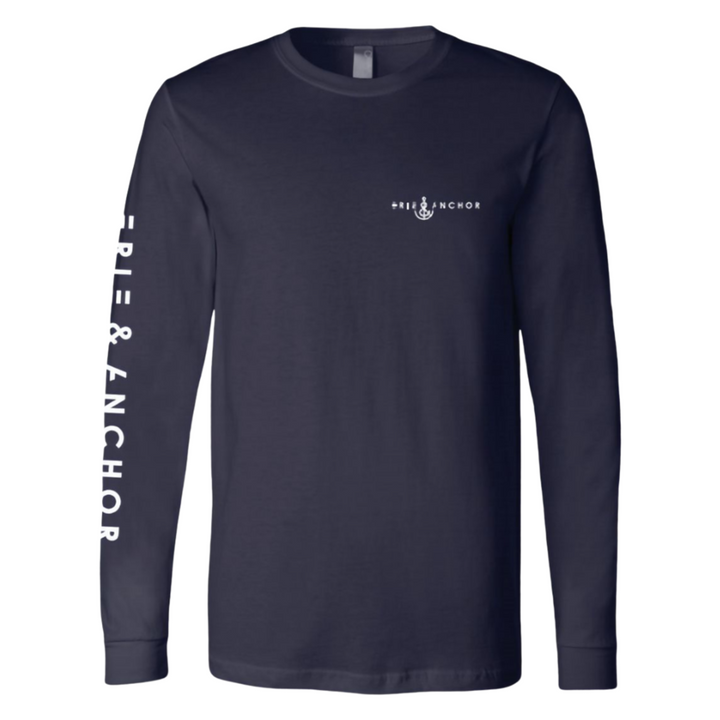 Signature Anchor Long Sleeve Tee-Navy