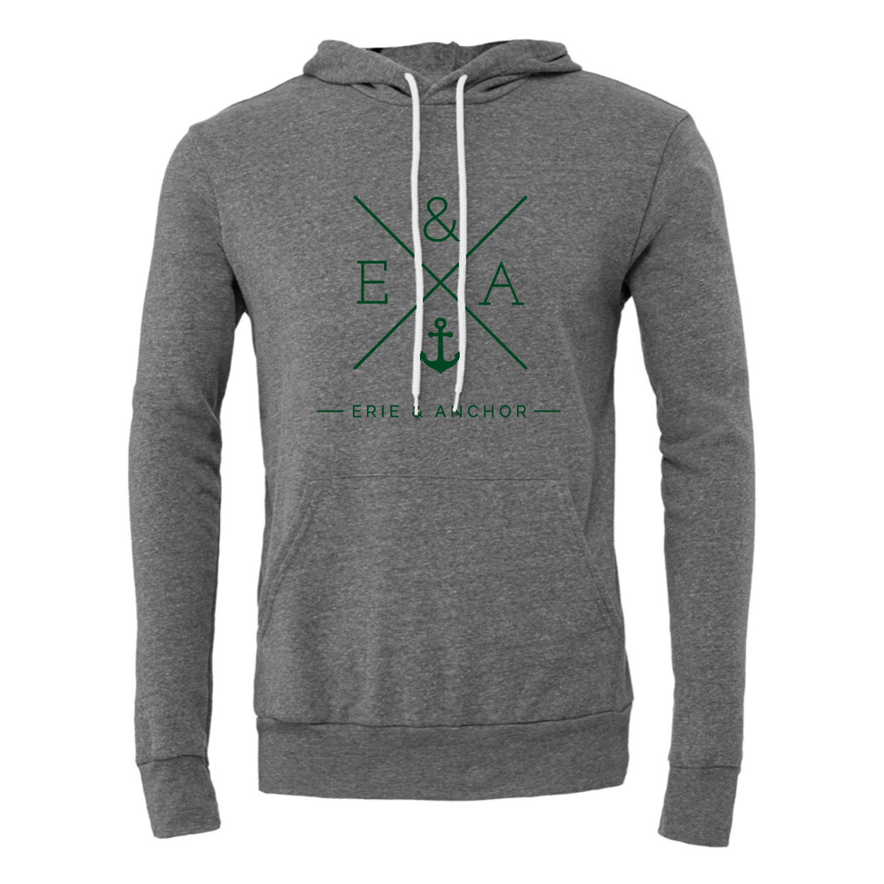 Unisex Crosswinds Hoodie - Gray/Hunter Green