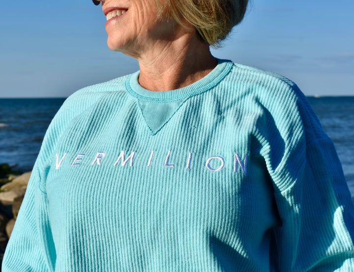 Unisex Vermilion Ribbed Crew-Sea Glass - Erie and Anchor