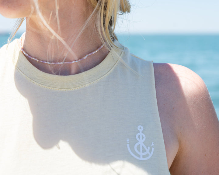 Anchor Women’s Racerback Tank- Pale Yellow