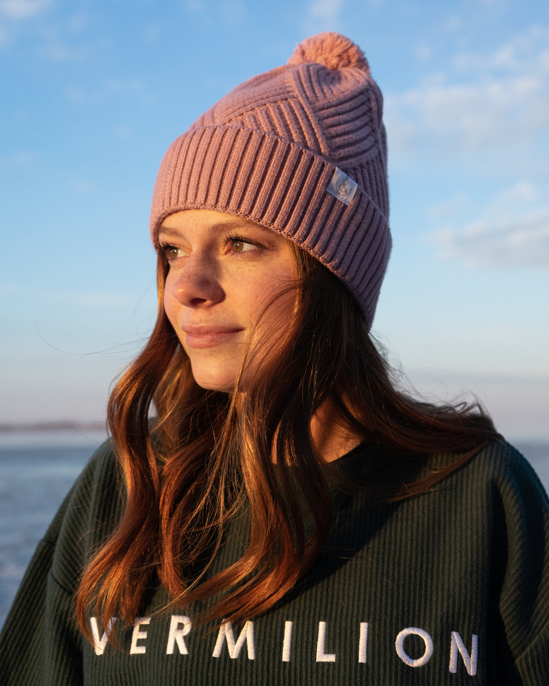 FINAL SALE Textured Knit Pom Beanie