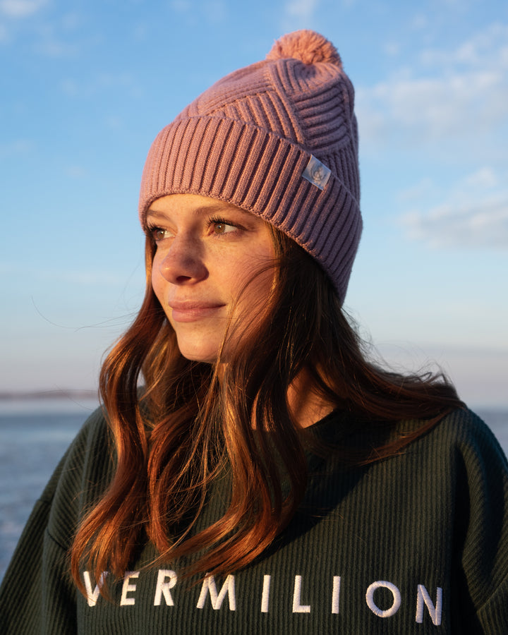 FINAL SALE Textured Knit Pom Beanie