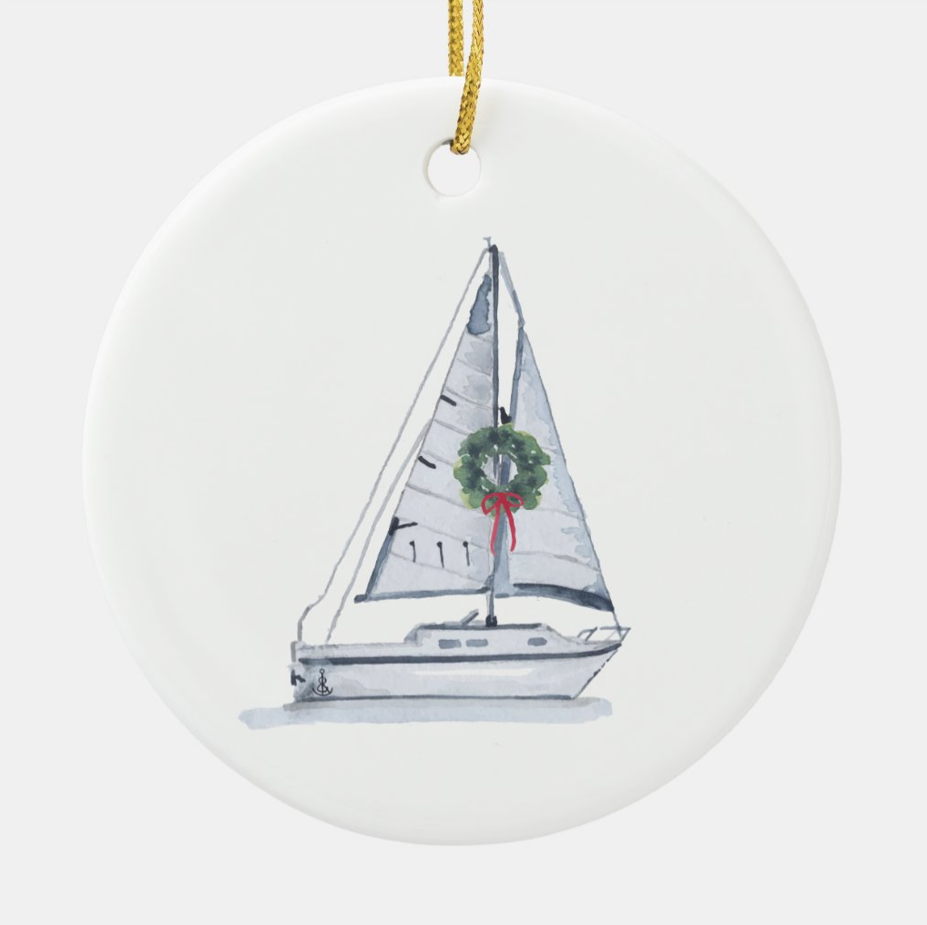 Holiday Sailboat Ornament