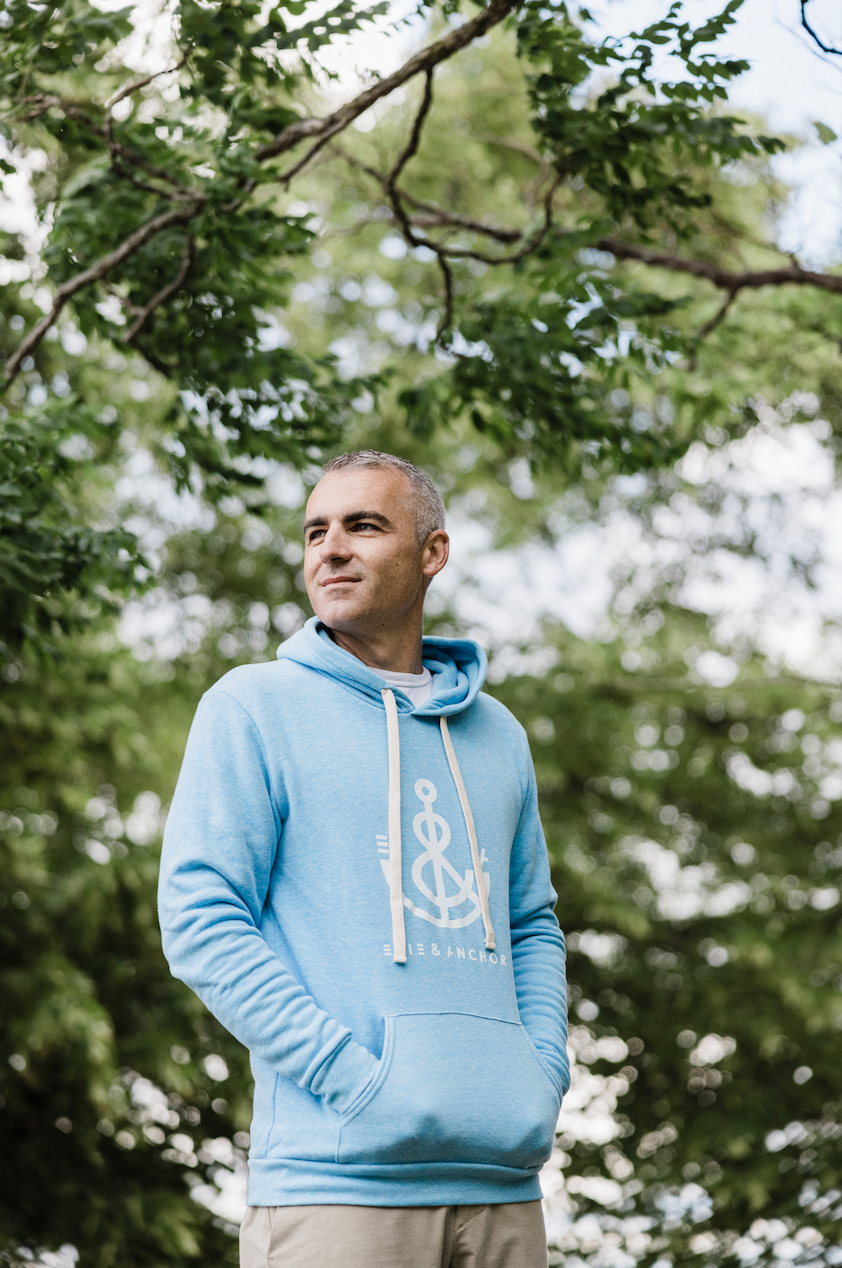 Anchor Hoodie-Pool Blue