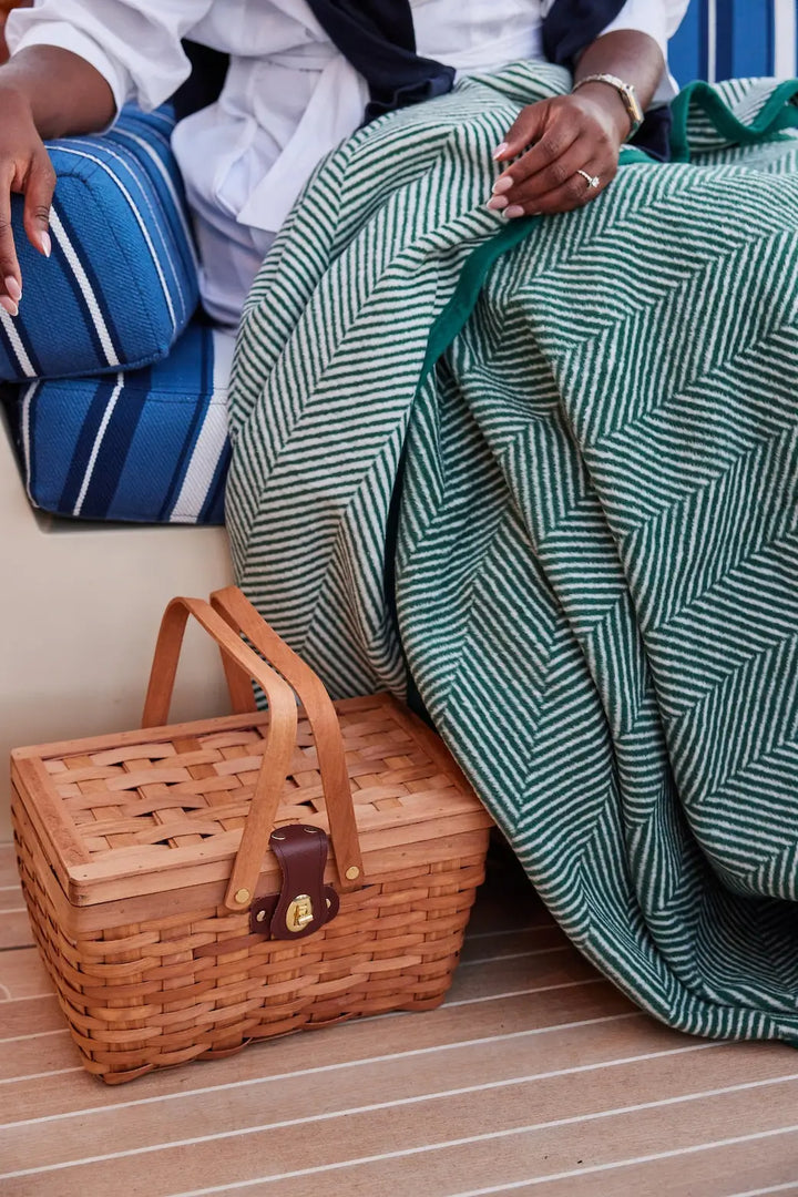 ChappyWrap Blanket Midi-Harborview Herringbone Hunter Green