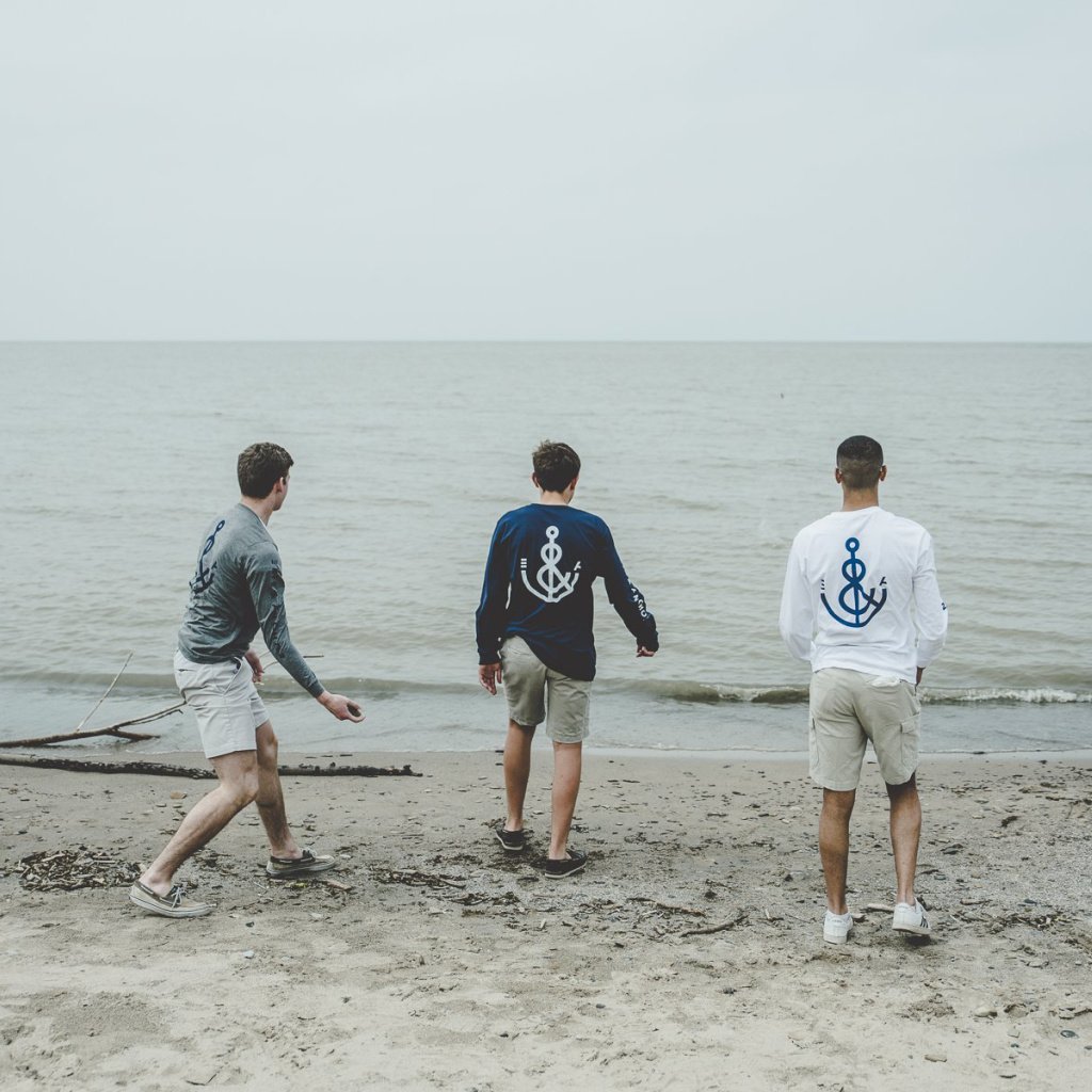 Signature Anchor Long Sleeve Pocket Tee-White